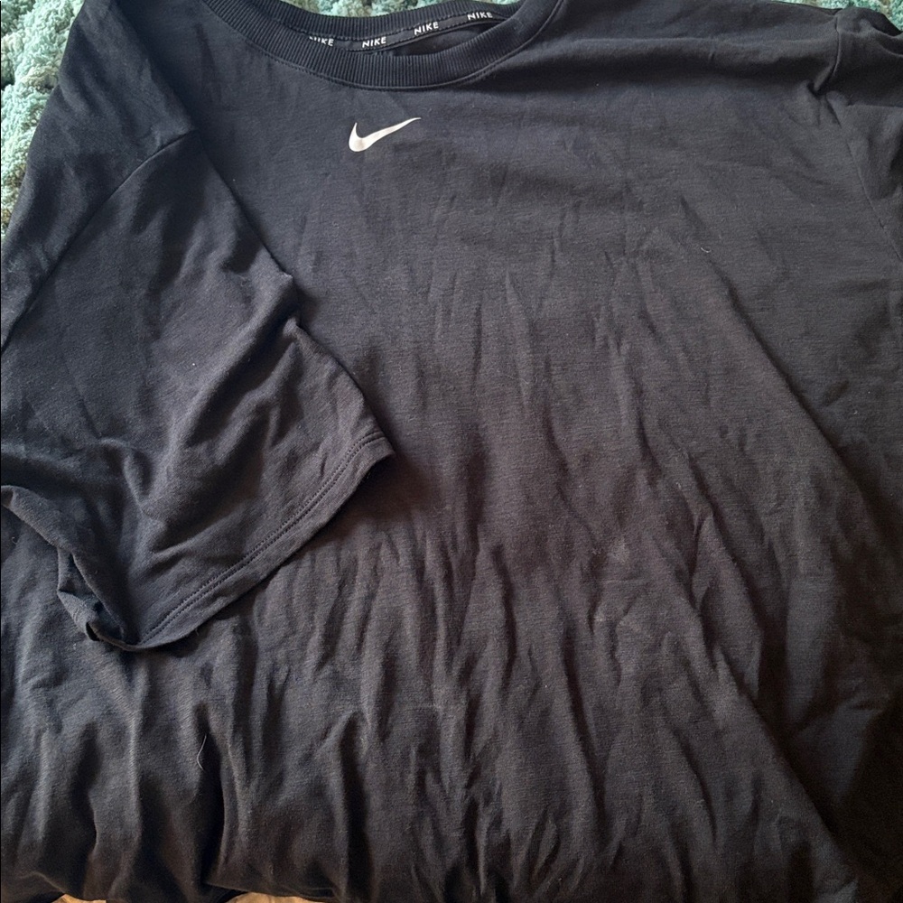 Nike Black Tee with White Swoosh